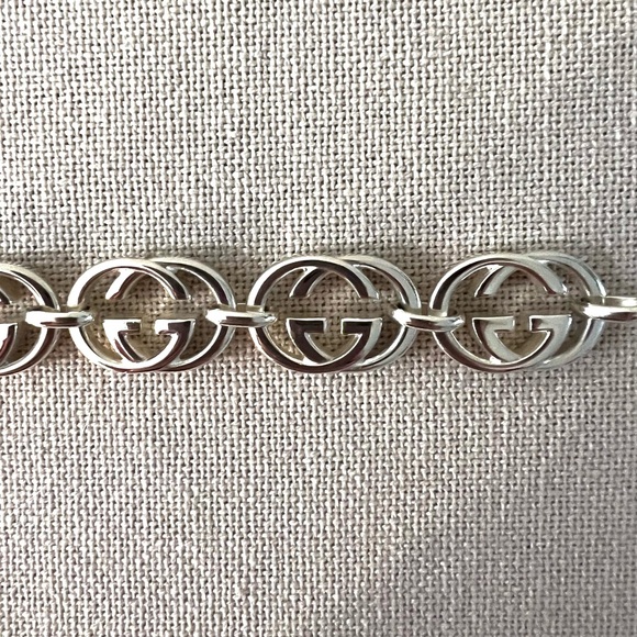 NIB GUCCI 925 Sterling Silver Interlocking GG Britt Bracelet - Picture 10 of 11